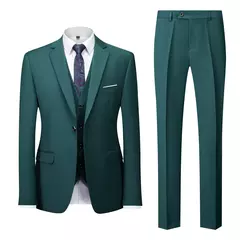 Conjunto de terno casual masculino de negócios, jaqueta masculina, blazers, calças, calças, colete, colete, moda, 2023 - loja online