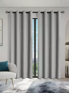 Cortinas blackout sólidas com ilhós, Total Privacy cortinas para quarto, 1pc - comprar online