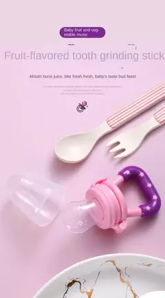 Chupeta alimentador de frutas infantis Brinquedos de dentição Alimentador de alimentos frescos Mamilo de frutas Bolsas de silicone para crianças pequenas, crianças, menino, menina - Wolf Magazine