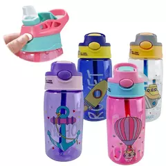 Criativo Cartoon Baby Feeding Cup com canudos, Kids Water Sippy Cup, copos portáteis ao ar livre para crianças, 480ml