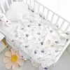 Bebê recém-nascido Swaddle Blanket, Algodão De Musselina De Duas Camadas, Gaze De Banho Infantil, Envoltório Infantil, Capa Do Carrinho, Macio, 110x120cm