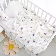 Bebê recém-nascido Swaddle Blanket, Algodão De Musselina De Duas Camadas, Gaze De Banho Infantil, Envoltório Infantil, Capa Do Carrinho, Macio, 110x120cm