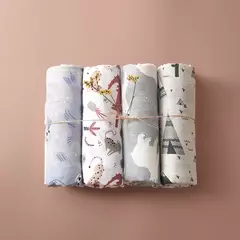 Imagem do Elinfant-Rainbow Cor Musselina Swaddle Blankets, 100% Algodão, Recém-nascido Bebê Banho Toalha Envoltório, Gift Set Popular, Bambu, 4Pcs