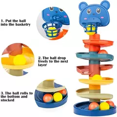 Montessori Rolling Ball para crianças, Jogos educativos para bebês, Stacking Track, Baby Development Toys