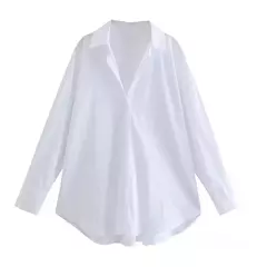 TRAF-Camisa multicolor de botões para mulheres, blusa de manga comprida, blusas extragrandes, streetwear feminino, verão - comprar online