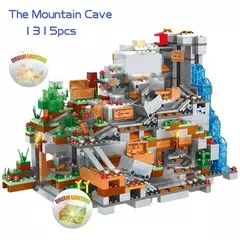 1000 peças compatíveis com meu mundo presente compatível com figuras da caverna do meu mundo bloco de construção brinquedos de aniversário infantil - comprar online