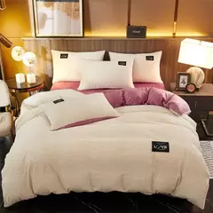Capa de edredão de veludo monocromática grossa, cama quente, dupla colcha, Twin Queen e rei Consolador, inverno, 220x240