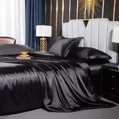 Monocromático Rayon Satin Conjunto de cama, luxo Duvet Cover Kit, Twin Queen e King Size, Home Textile, 3PCs, 4PCs - Wolf Magazine