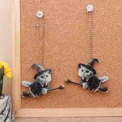 Dupla face engrossado plana mágica gatos carro pingentes, árvore de Natal ornamentos, novo - Wolf Magazine