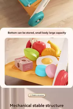 Grande carrinho de compras de supermercado para crianças, carrinho para crianças, brinquedos Push Car, simulação de frutas, comida, presentes de aniversário, novo - Wolf Magazine