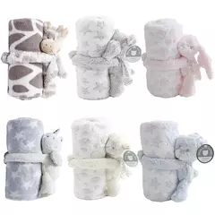 Conjunto De Animais De Pelúcia, Presente Do Bebê Recém-nascido, Cobertor De Sono De Segurança, Coelhinho Rosa, 6 Estilos, 30x30, 2 Pcs