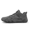 Botas de couro impermeável para homens, Lace Up Sneakers, Sapatos casuais para motociclistas