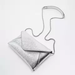 Bolsa de ombro única para mulheres, bolsa quadrada pequena, bolsa crossbody, bolsas prateadas, mini corrente, envelope, elegante - comprar online