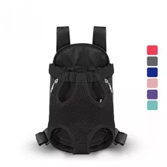 Imagem do Ombro duplo respirável portátil viagem pet cão transportadora mochila malha transportadora saco frontal para pequenos cães gatos ao ar livre