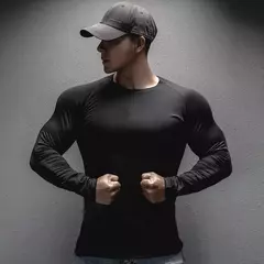 Camiseta de manga comprida seca rápida masculina, tops esportivos musculares, corrida de lazer, nova para primavera e outono - comprar online