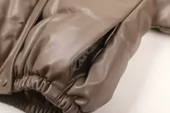Casaco de couro PU feminino, casaco grosso quente, casacos da moda, zíper elegante, jaquetas de couro falso, tops pretos - comprar online