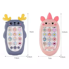 Telefone bilíngue mordedor brinquedos para bebê, música, brinquedo de voz, educação precoce, máquina de aprendizagem, eletrônica, presente infantil - comprar online