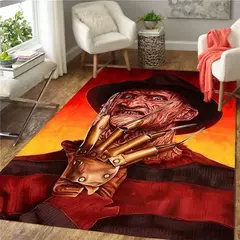 Personagens do filme de terror Tapete para sala de estar, tapete de Halloween, capacho antiderrapante, tapetes grandes, decoração de casa na internet