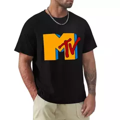 Camiseta retrô da música rap rock MTV, camiseta de manga curta Harajuku, tops gráficos 100% algodão, vintage