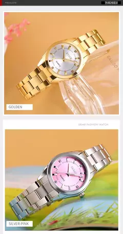Skmei-relógio de quartzo de luxo feminino, movimento japão, simples, fashion, feminino, 1620 - Wolf Magazine