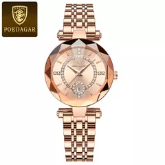 POEDAGAR-Relógio de Luxo Feminino, Alta Qualidade, Diamante, Quartzo, Impermeável, Data, Aço Inoxidável, Senhoras Relógios, Caixa Incluída - comprar online