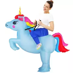 Vestuário colorido unicórnio animal trajes infláveis terno anime purim halloween carnaval festa cosplay traje para crianças adultas - comprar online