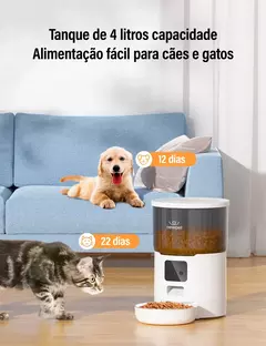 Newpet Alimentador temporizado para gatos 4L Alimentador para gatos com APP inteligente Refeição em aço inoxidável Alimentador remoto de ração para animais de estimação Dispensador automático adequado para cães e gatos - loja online