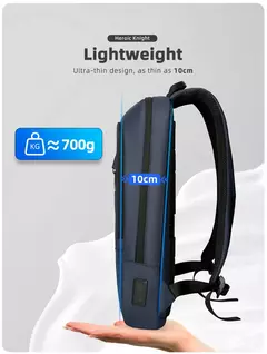 Mochila HK Slim para Homens, Sacos de Laptop, Impermeável, Minimalista, Negócios, Carregamento USB, Casual, Viagem, Trabalho, 15,6";;VERDADEIRO;;"8228-Black - comprar online