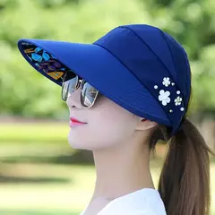 Chapéu de sol dobrável de aba larga feminino, viseira de praia anti-UV, chapéu casual feminino, moda férias de verão - Wolf Magazine