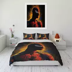 Conjunto de cama impresso Marvel Spider-Man para crianças e adultos, colcha macia, fronha, cama confortável, Twin, cama king, luxo