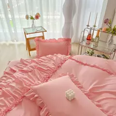 Microfibra cama Duvet Cover Set, Ruffle Duvet Cover, Rainha Gêmea, 100% Lavado, gasto Chic Farmhouse Pillow Shams, 3Pcs - Wolf Magazine