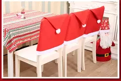 Imagem do Santa Hat Chair Cover para o Natal, decoração de mesa, presentes, 1-10pcs