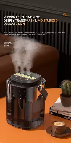 Umidificador Doméstico Criativo, Atomizador de Grande Capacidade, Três Jatos, USB, Silencioso, Desktop, Quarto, Dormitório, Escritório, Luz Noturna, 3L, Novo na internet