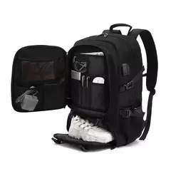 Mochila de Viagem Grande Impermeável Para Homens, Compartimento Separado De Sapatos, Bolsa De Negócios, Esportes Ao Ar Livre, Mochilas De Armazenamento Pretas, 50L, 80L na internet
