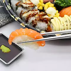 Pauzinhos chineses em aço inoxidável, pauzinho de sushi antiderrapante, varas de metal coreano e japonês, utensílios de cozinha, 1 2 5 pares - Wolf Magazine