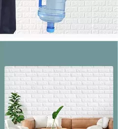 1/3/5/10 m 3d auto-adesivo papel de parede adesivos 3m tijolo adesivos de parede decoração de casa papel de parede para paredes diy quarto - comprar online