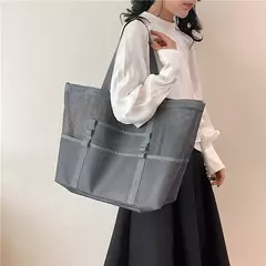 Bolsa de praia de malha portátil para mulheres, maquiagem, bolsa de lavagem, organizador de banho, Shopper Totes, verão
