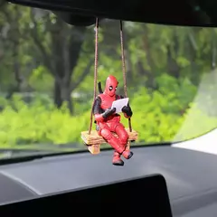 Anime deadpool figura de ação decoração interior do carro brinquedos sentado modelo x-men mini estatueta pingente acessórios do carro crianças presente - loja online