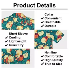 Camiseta havaiana masculina de manga curta, estampa de ovelha 3D, roupas de praia soltas, camisas grandes, verão - comprar online