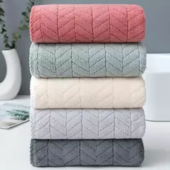 Toalha De Banho De Algodão De Veludo Coral Grosso, Aumenta A Absorção De Água, Afinidade Macia Do Adulto, Doméstico, Secagem Rápida - loja online