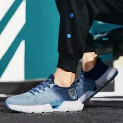 Tênis de corrida leve macio casual masculino, tênis esportivo ao ar livre, antiderrapante para caminhada, resistente ao desgaste, tênis de corrida