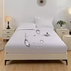 1 peça à prova d'água pele macia geada cor sólida tampa de cama capa contra poeira lençol (fronha e núcleo de travesseiro não incluído) na internet