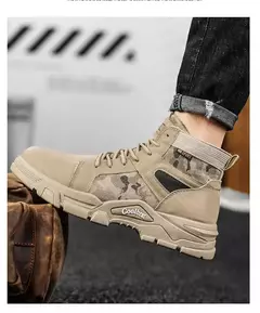Imagem do Botas de couro com renda impermeável masculina, bota leve no tornozelo, sapato casual antiderrapante, moda inverno, novo