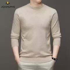 Suéter de manga comprida com gola alta masculino, top macio, quente e confortável com base, cor sólida, 7 cores na internet