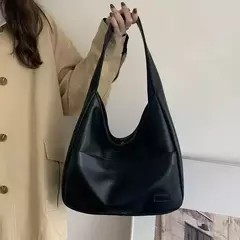 Sacola de grande capacidade feminina, simples e versátil, bolsa de ombro da moda, moda para estudantes e sala de aula, nova na internet