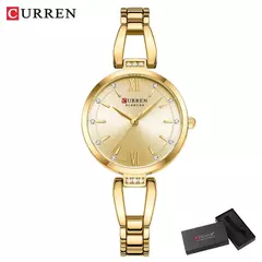 Curren-Relógio de luxo para mulheres, alta qualidade, diamante, senhoras, quartzo, impermeável, aço inoxidável, caixa incluída na internet