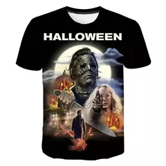 Imagem do Homens e mulheres Michael Myers 3D Print Horror Movie T-shirts, camiseta de streetwear extragrande, Harajuku Tees, tops infantis, roupas de Halloween