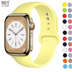 Pulseira de Silicone para Apple Watch, Pulseira Esportiva, iWatch Series 8, 7, 6