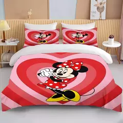 Disney-Minnie Mouse Impresso Conjunto de Cama para Crianças e Adultos, Capa de Edredão, Consolador, Fronha, Rosa, Rei, Amor, Desenhos Animados, Meninos, Meninas, Adultos, Presente - loja online