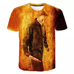 Homens e mulheres Michael Myers 3D Print Horror Movie T-shirts, camiseta de streetwear extragrande, Harajuku Tees, tops infantis, roupas de Halloween - Wolf Magazine